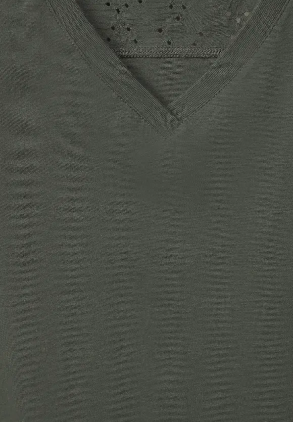 CECIL Jersey Spitzendetail Top