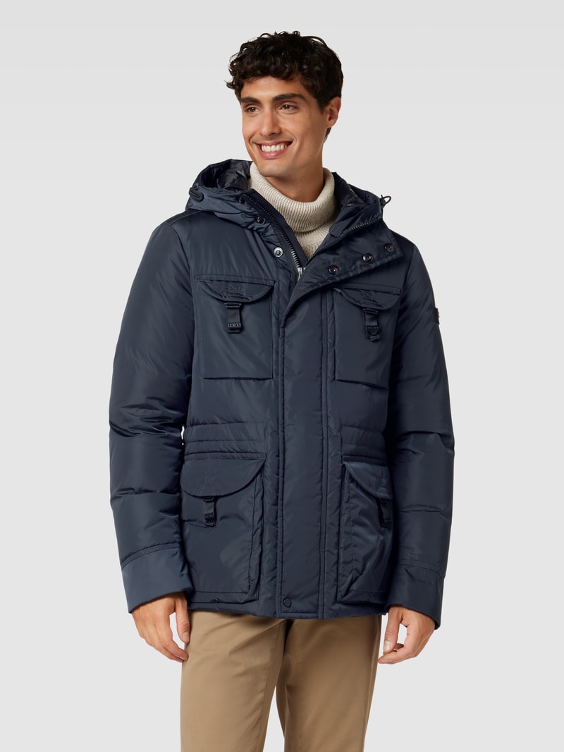 Parka mit Pattentaschen Modell 'AIPTEK' in marineblau