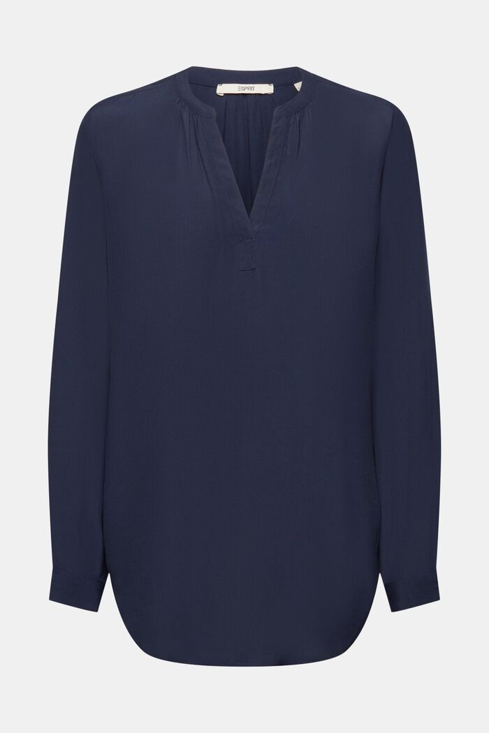 Bluse mit V-Ausschnitt aus LENZING™- und ECOVERO™-Viskose