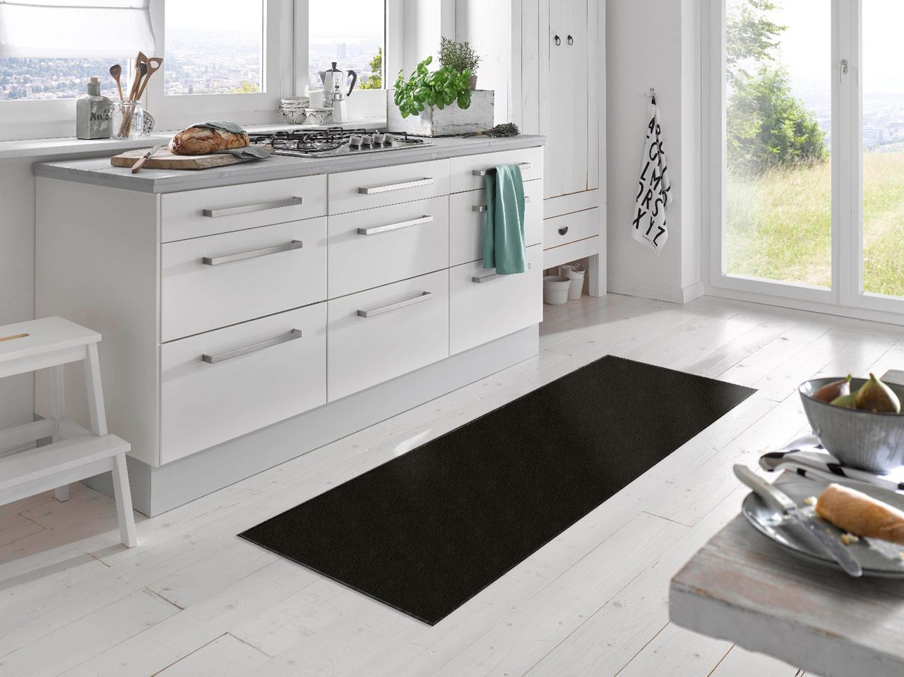 Fuma Rutschfeste Fußmatte Raven Black 180 x 60 cm