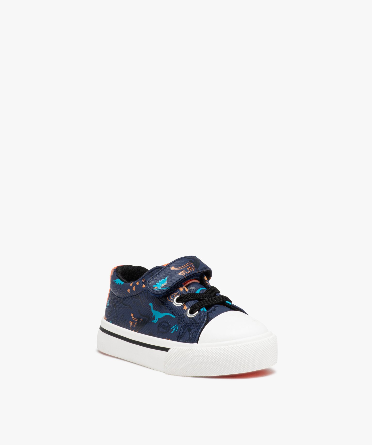Baskets bébé Garçon à motifs dinosaures et à scratch bleu | GEMO