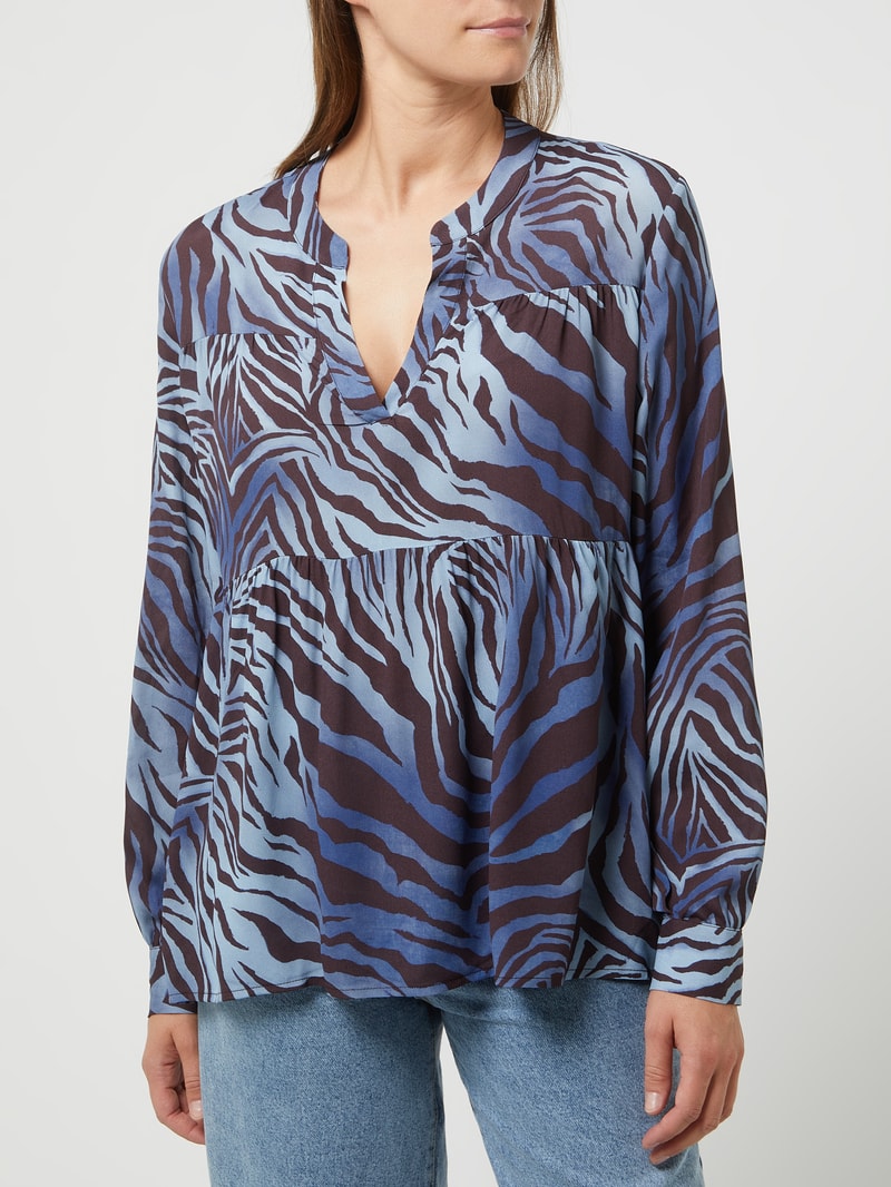 Blusenshirt aus Chiffon Modell 'Anthea' in bleu