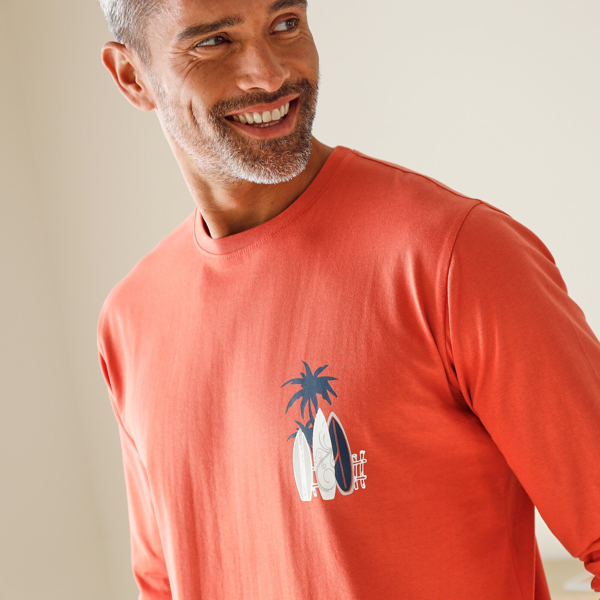 Tee-shirt pyjama manches longues motif surf