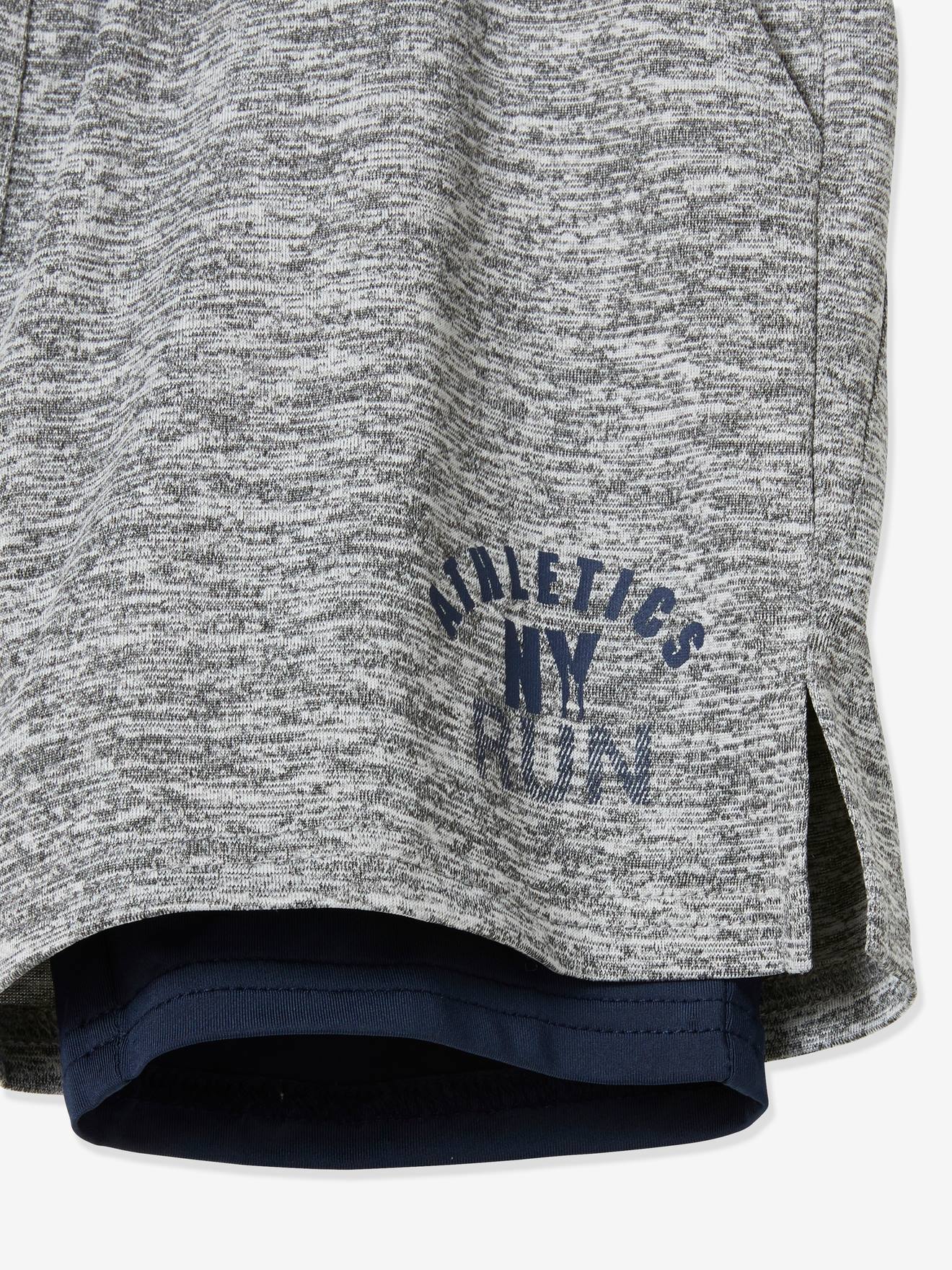 Ensemble de sport garçon T-shirt et bermuda effet 2 en 1 encre