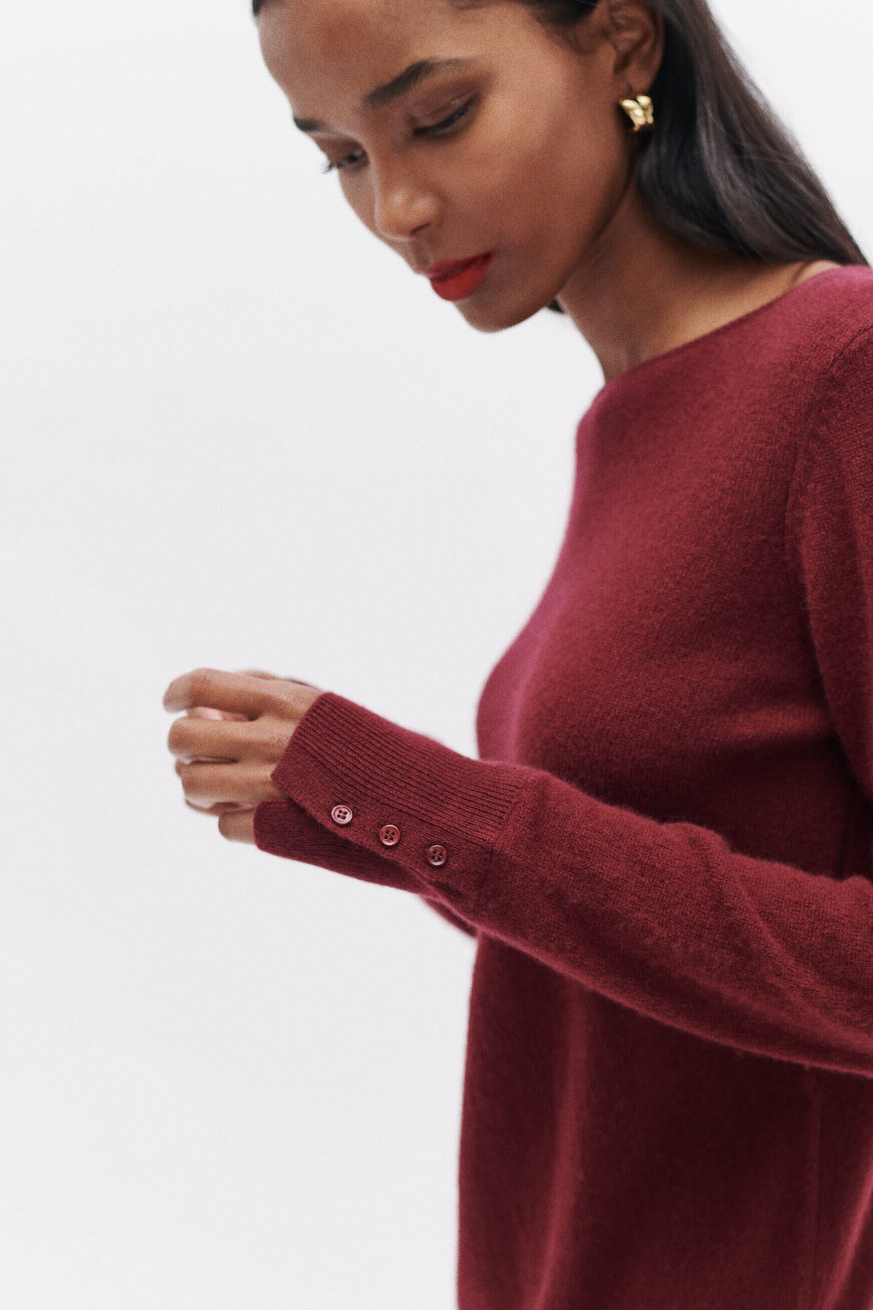 Pull mzoan bordeaux femme