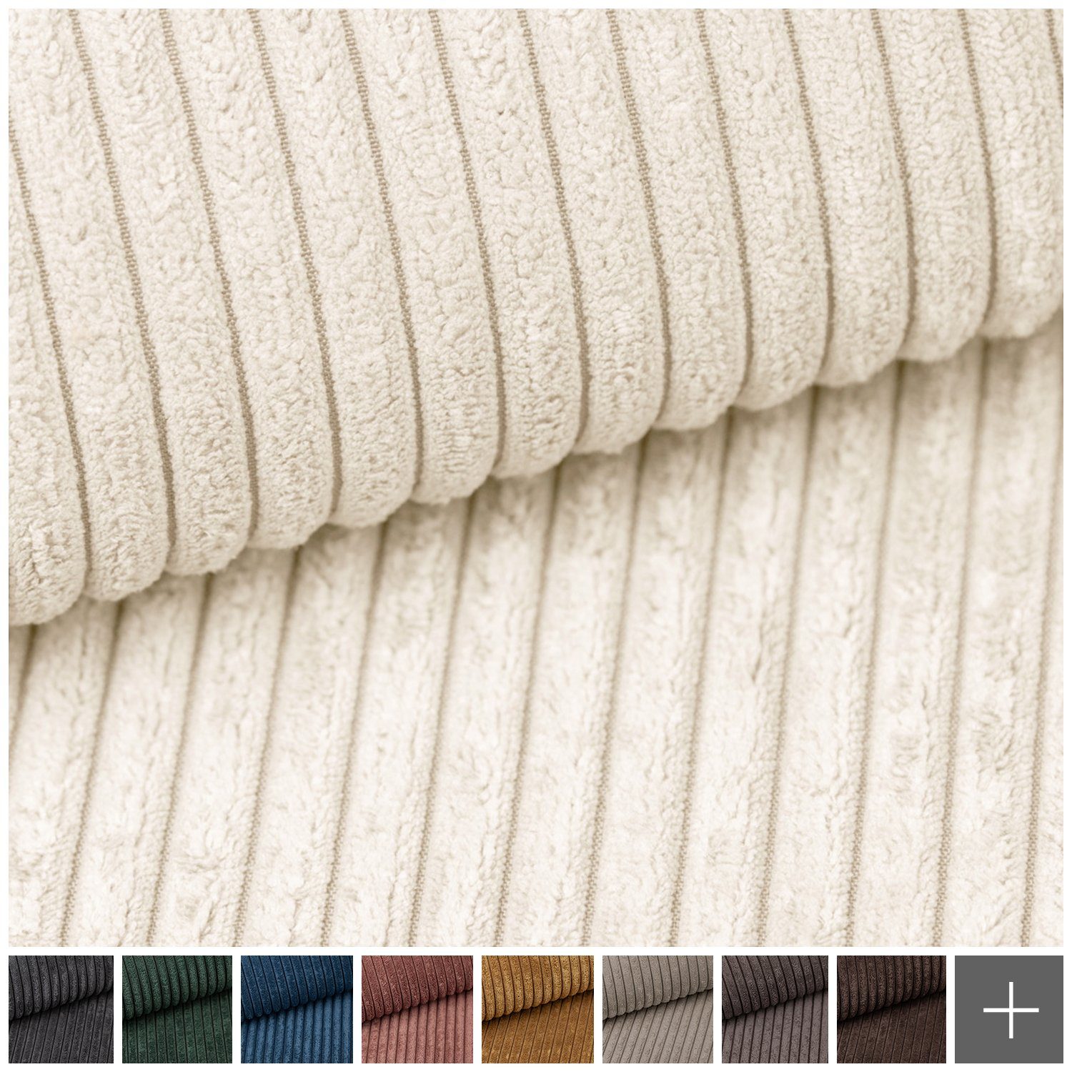 novely Stoff novely® PORTO - Breitcord Polsterstoff Möbelstoff Cordstoff Meterware