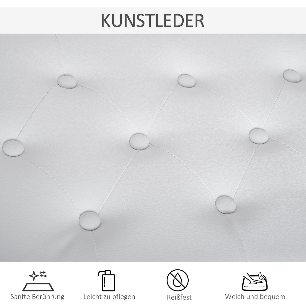 HOMCOM Klavierhocker Klavierbank traditionellen Landhausstil kosmetischer Hocker Stauraum Gummiholz Kunstleder Weiß 76 x 36 x 50 cm