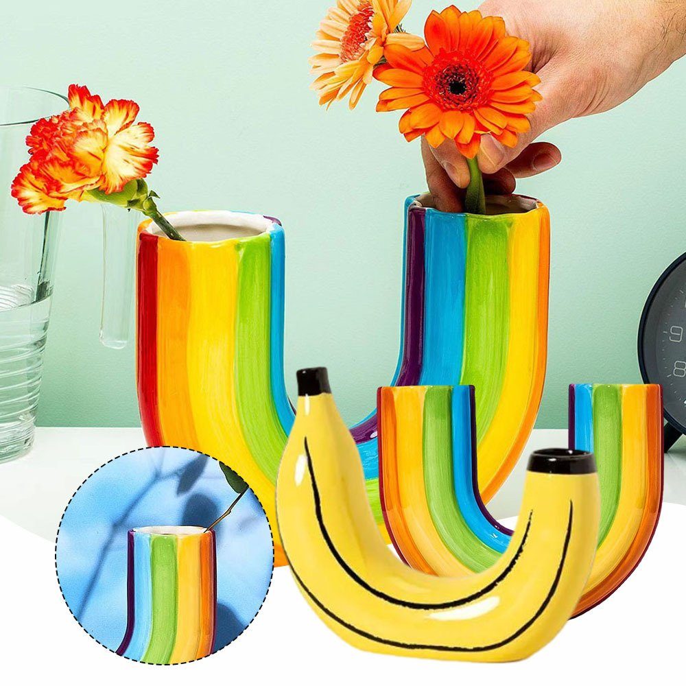 Blusmart Tischvase Kreativität, Bananenförmige Vase, Stilvolle, Zarte