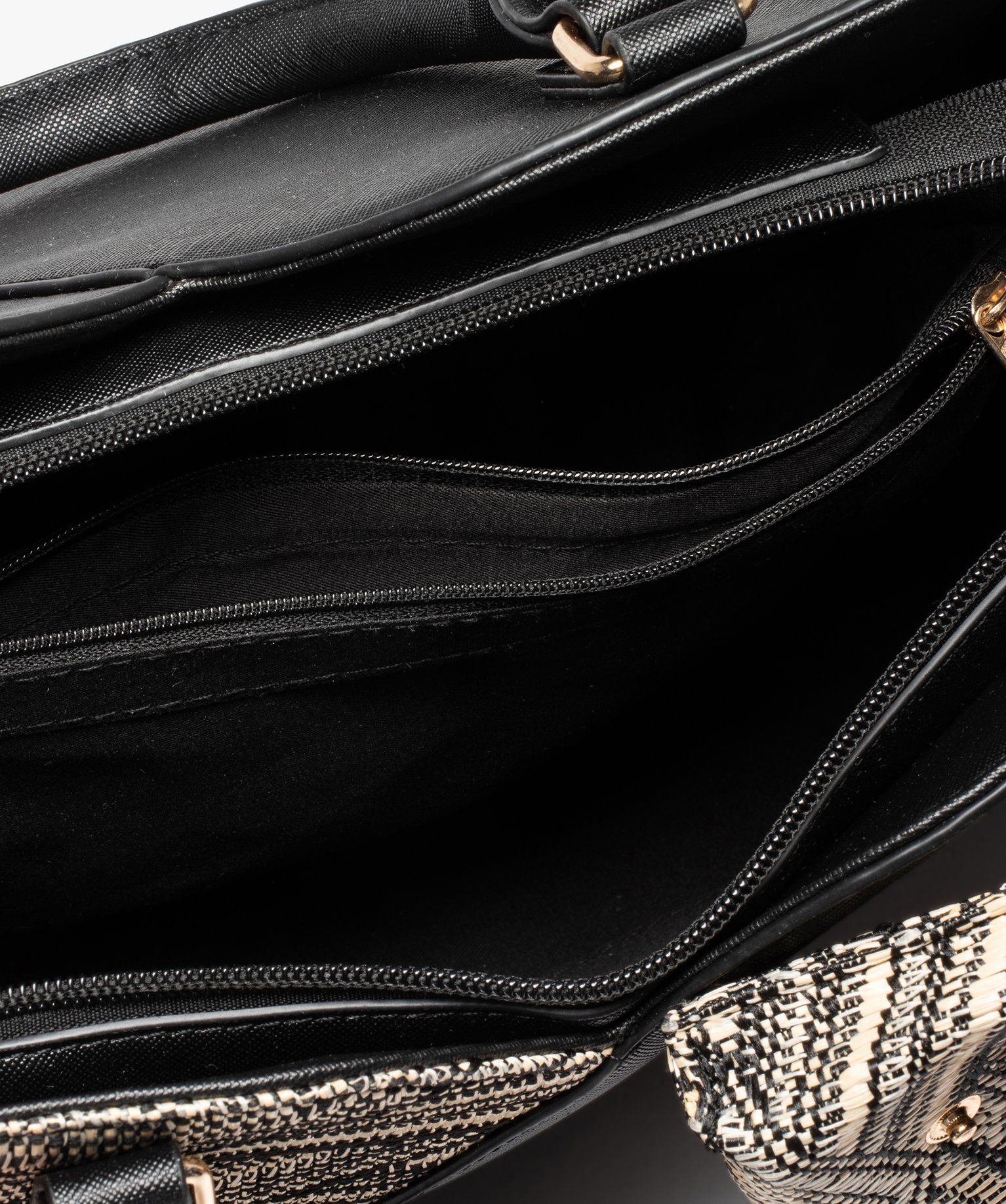 Sac à main bimatière avec breloque pochette et bandoulièr... noir | GEMO