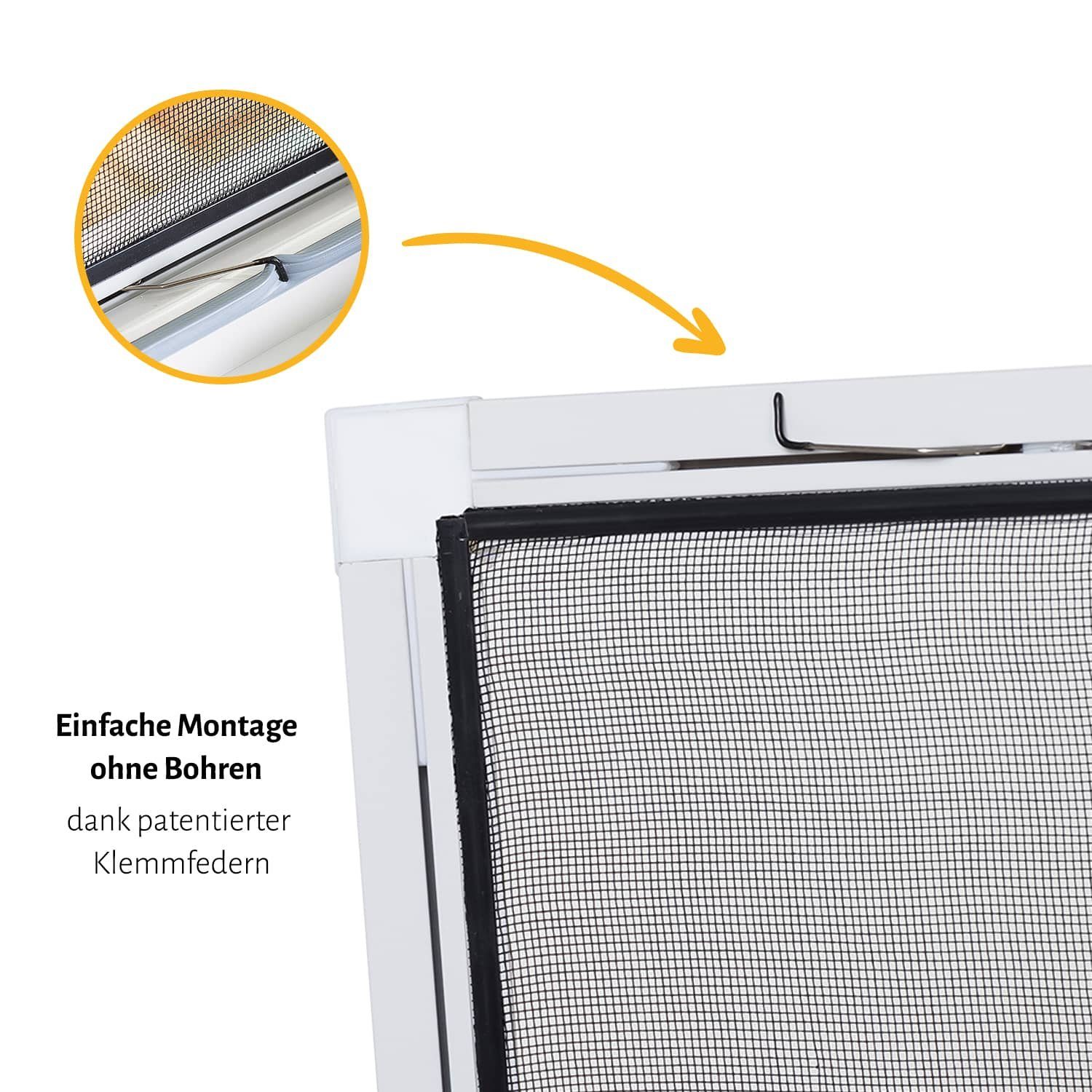 empasa Insektenschutz-Fensterrahmen BASIC, Fliegengitterfenster Insektenschutz Fenster BASIC Alu