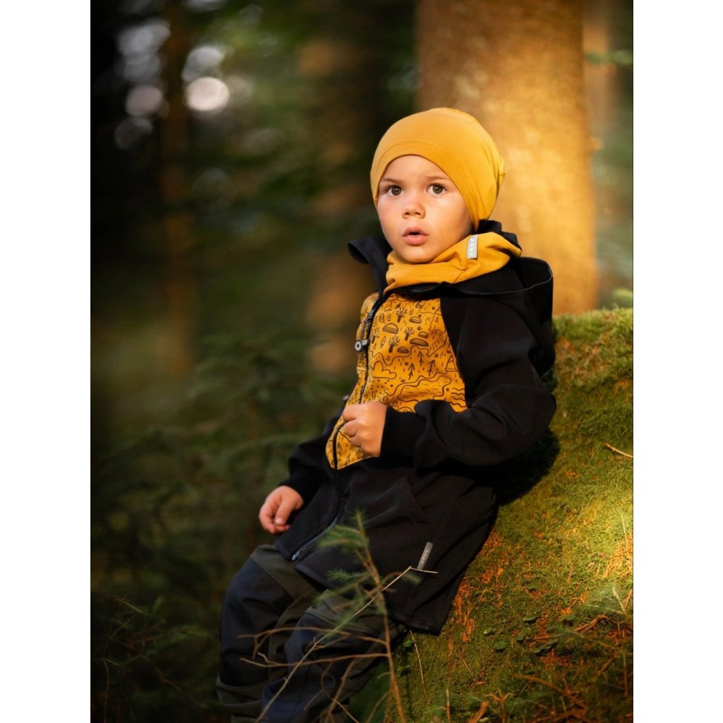 Unuo Basic Kinder Joggingstoff-Schlauchschal Senfgelb
