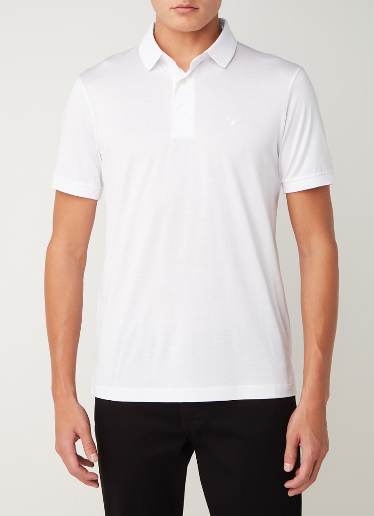 Polo Emporio Armani Essential de corte regular em mistura de lyocell com logotipo.