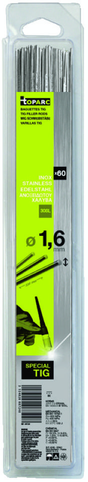 Gys 5193087248 TIG-svejsefyldstof Rustfrit stål 308L Ø1,6 x 330 mm 60 stk.