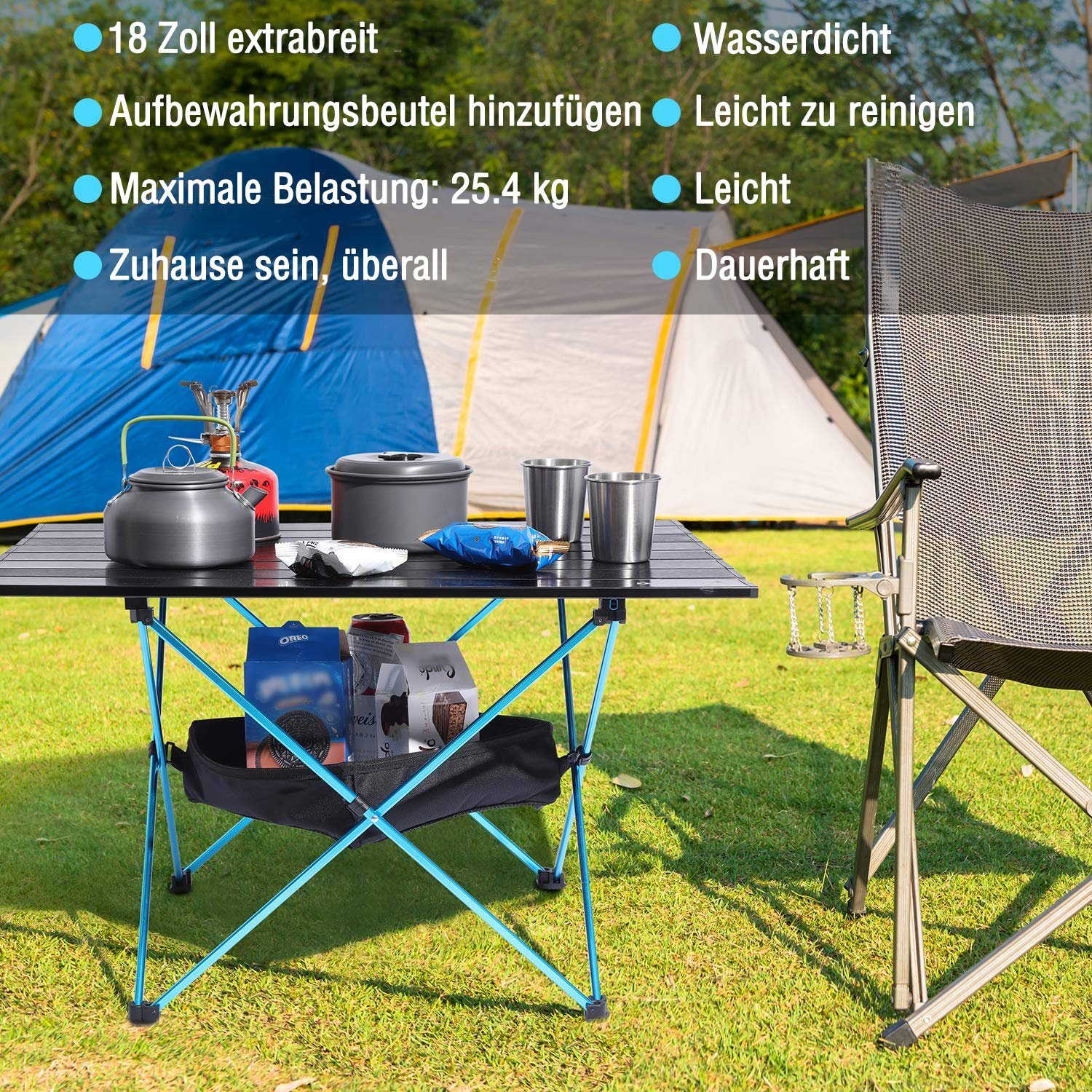 G4Free Klapptisch (1-St), Aluminium Klapp Multifunktionstisch Campingtisch