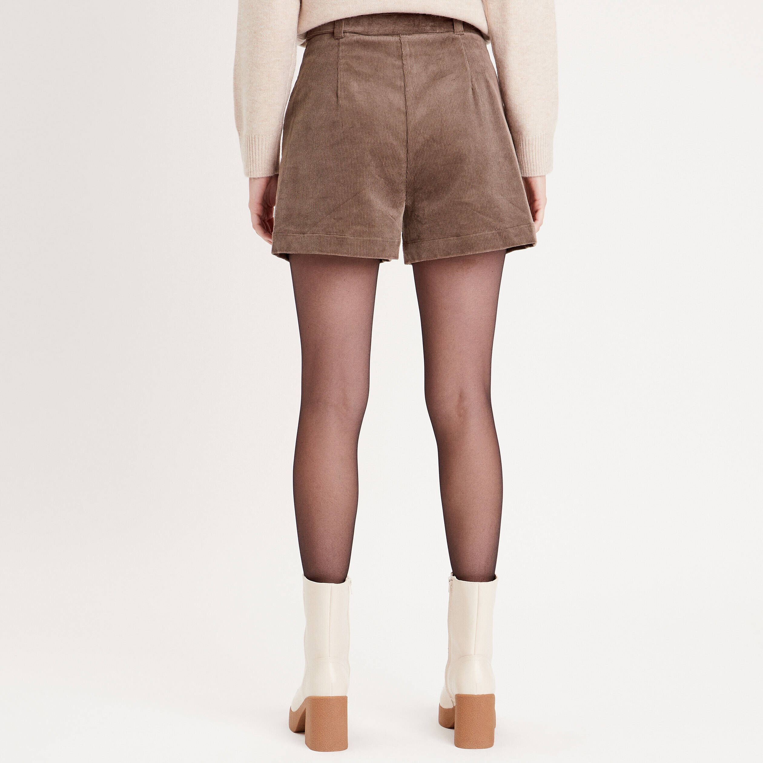 Short paperbag velours taupe femme | Cache Cache