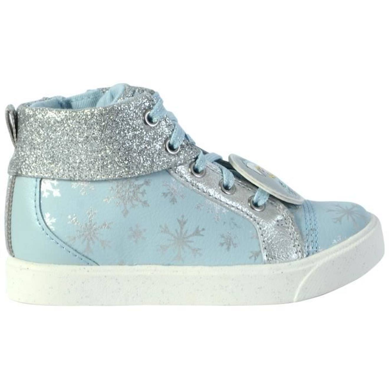 Basket Montante Cuir Clarks Enfant City Ice bleu