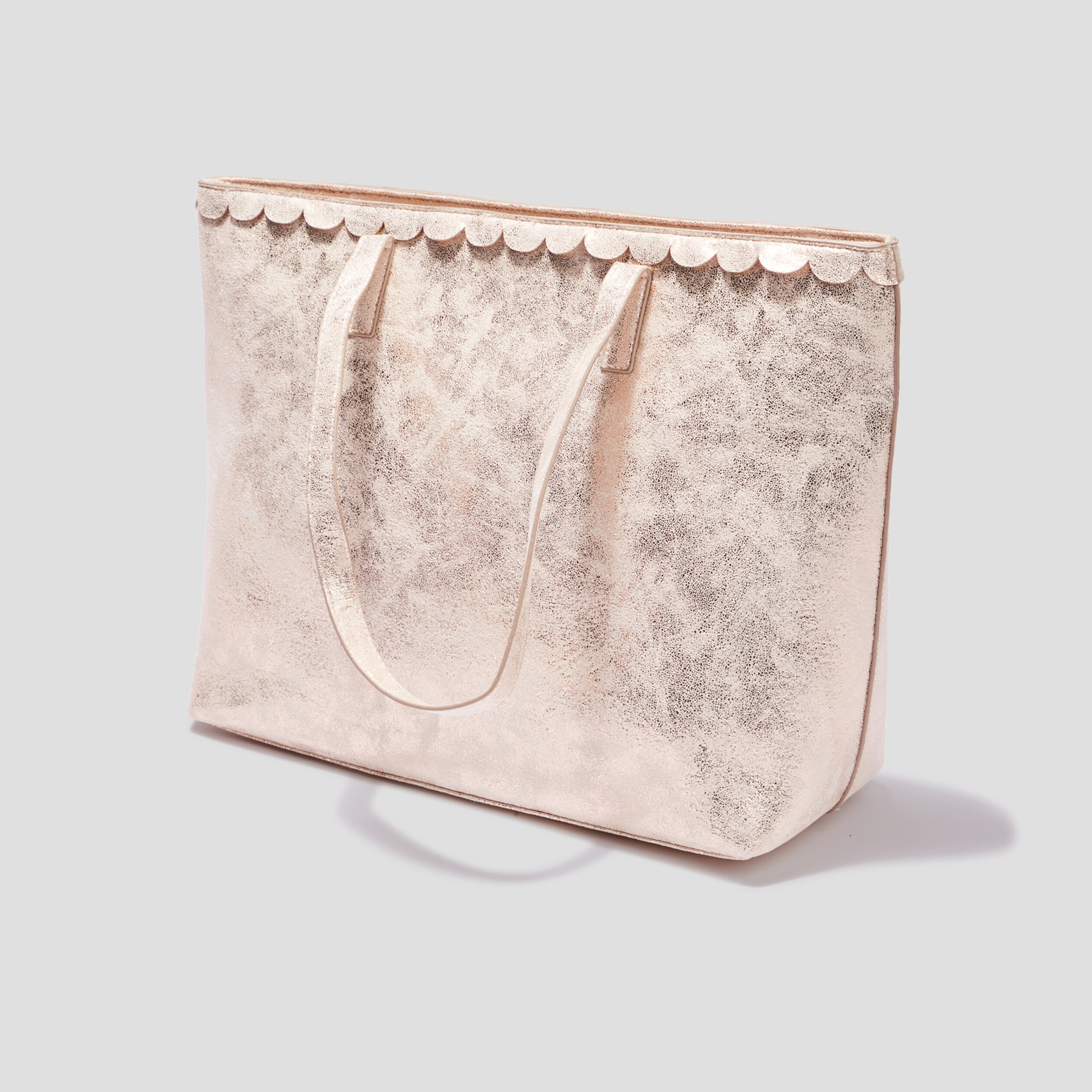 Sac cabas irisé finition festonné couleur or femme | La Halle