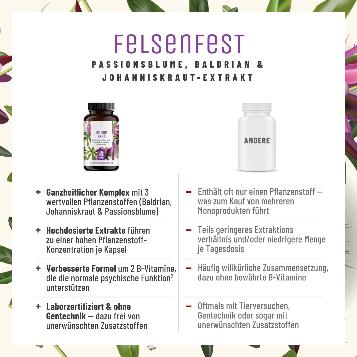 Johanniskraut Baldrian Passionsblume Komplex - Felsenfest - NATURTREU®