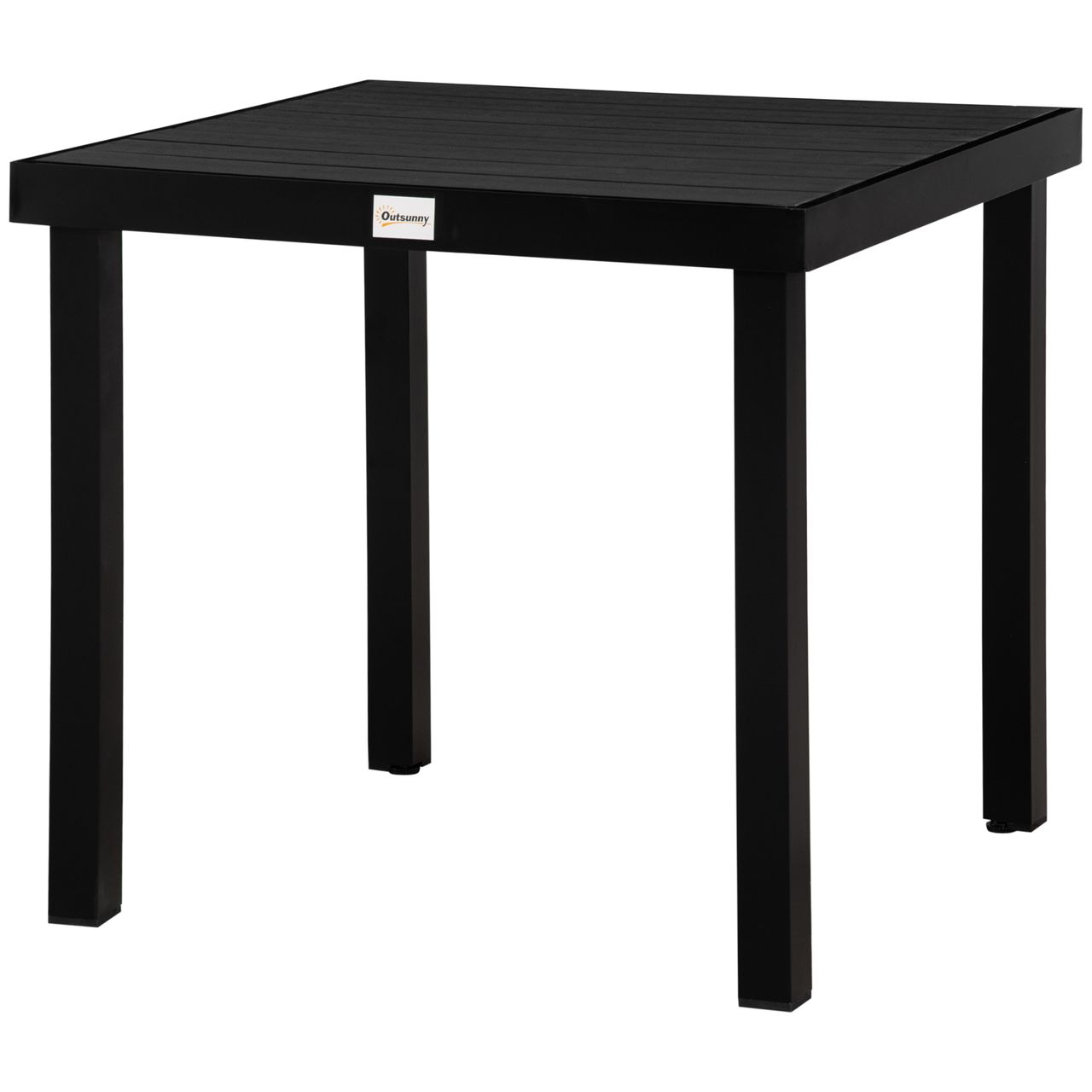Outsunny Gartentisch für 4 Personen Esstisch Aluminiumtisch Gartenmöbel Loungemöbel pflegeleicht Kunststoff Schwarz 140 x 90 x 74 cm