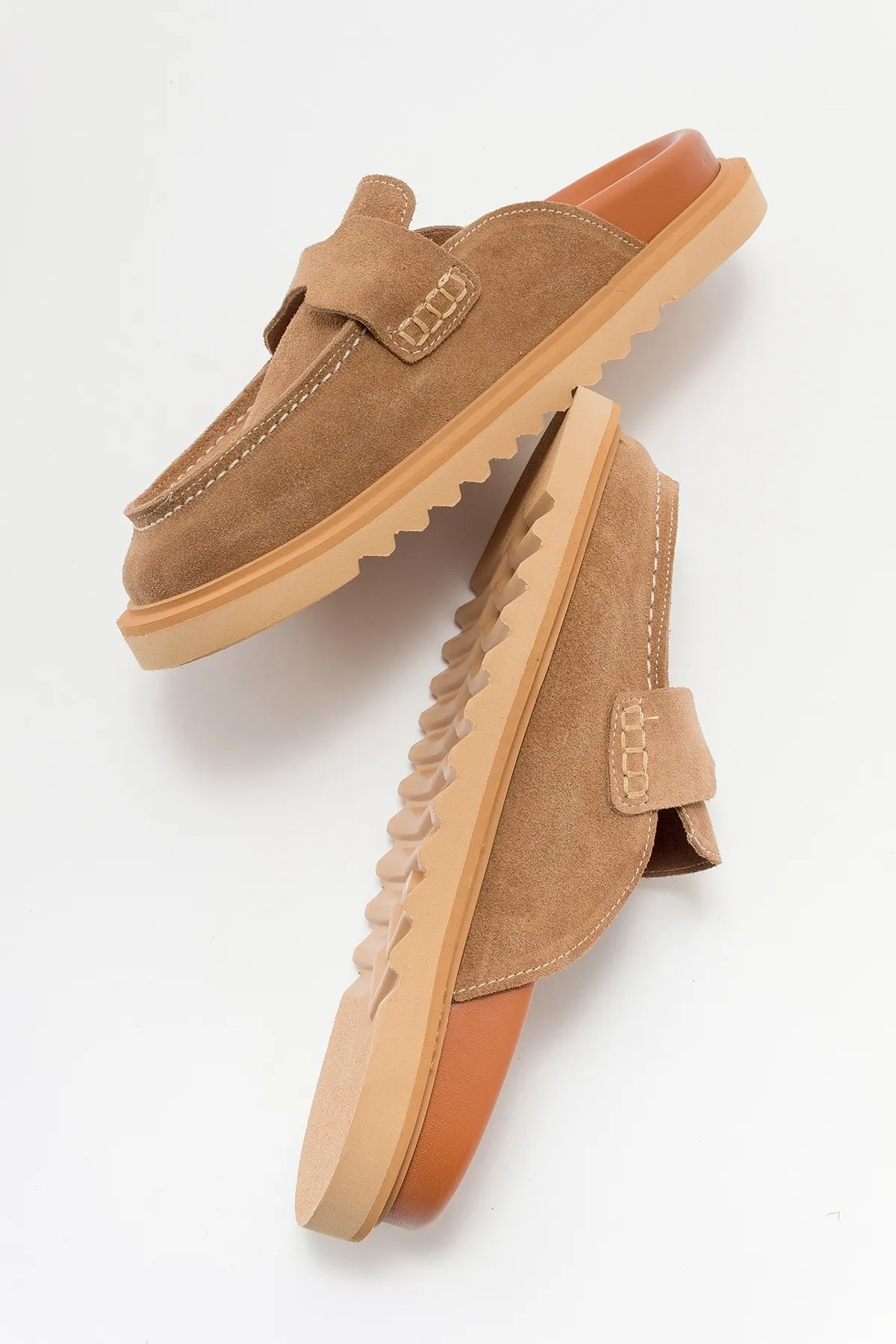 LuviShoes  LAVEN Boden-Wildleder-Damenhausschuhe aus echtem Leder