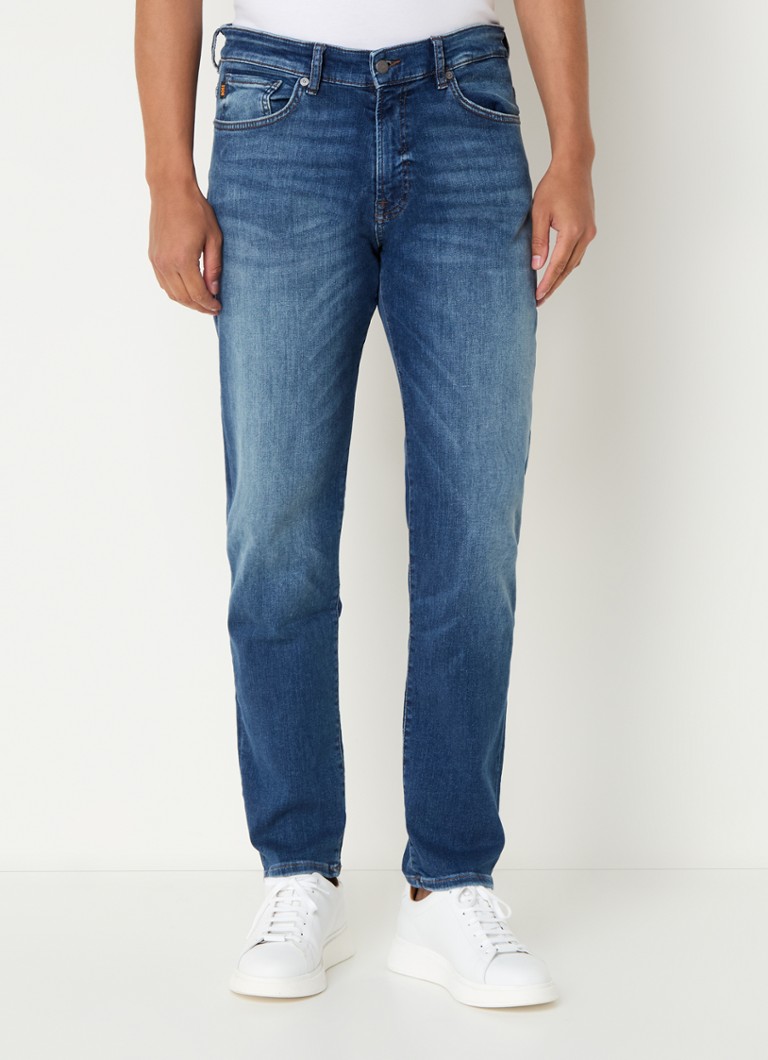 Blugi HUGO BOSS Delaware Slim-Fit, decolorare medie