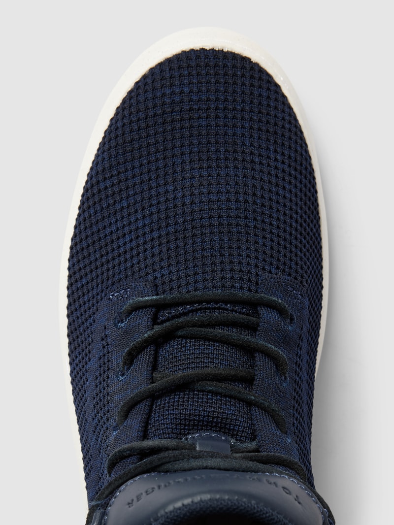 High Top Sneaker mit Strukturmuster Modell 'KNIT HYBRID BOOT' in marineblau