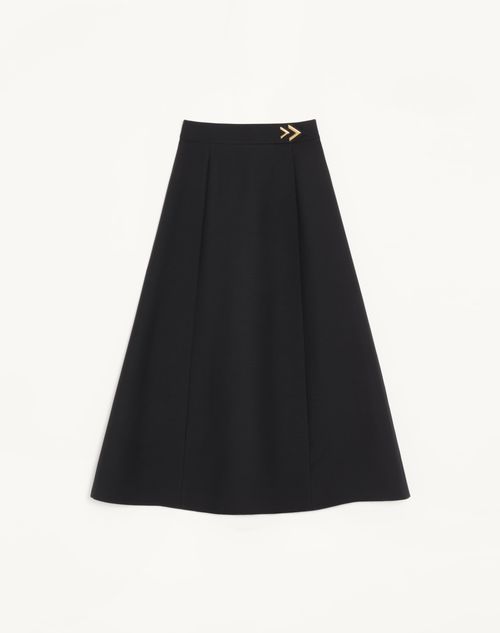 Saia midi de crepe de alta costura