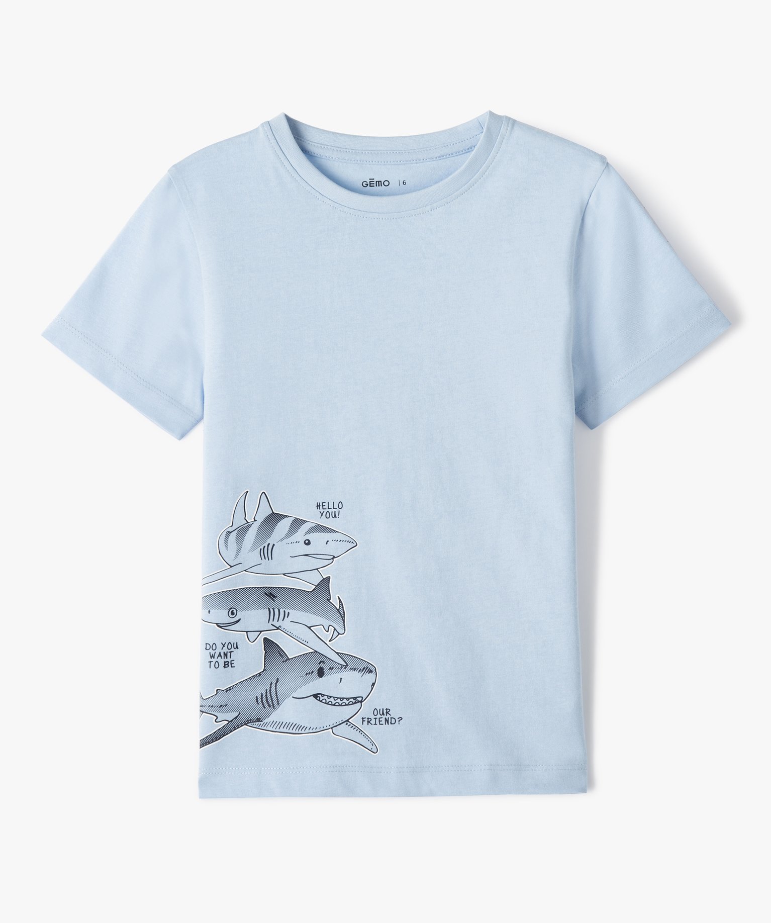 Tee-shirt Garçon à manches courtes avec motifs bleu | GEMO