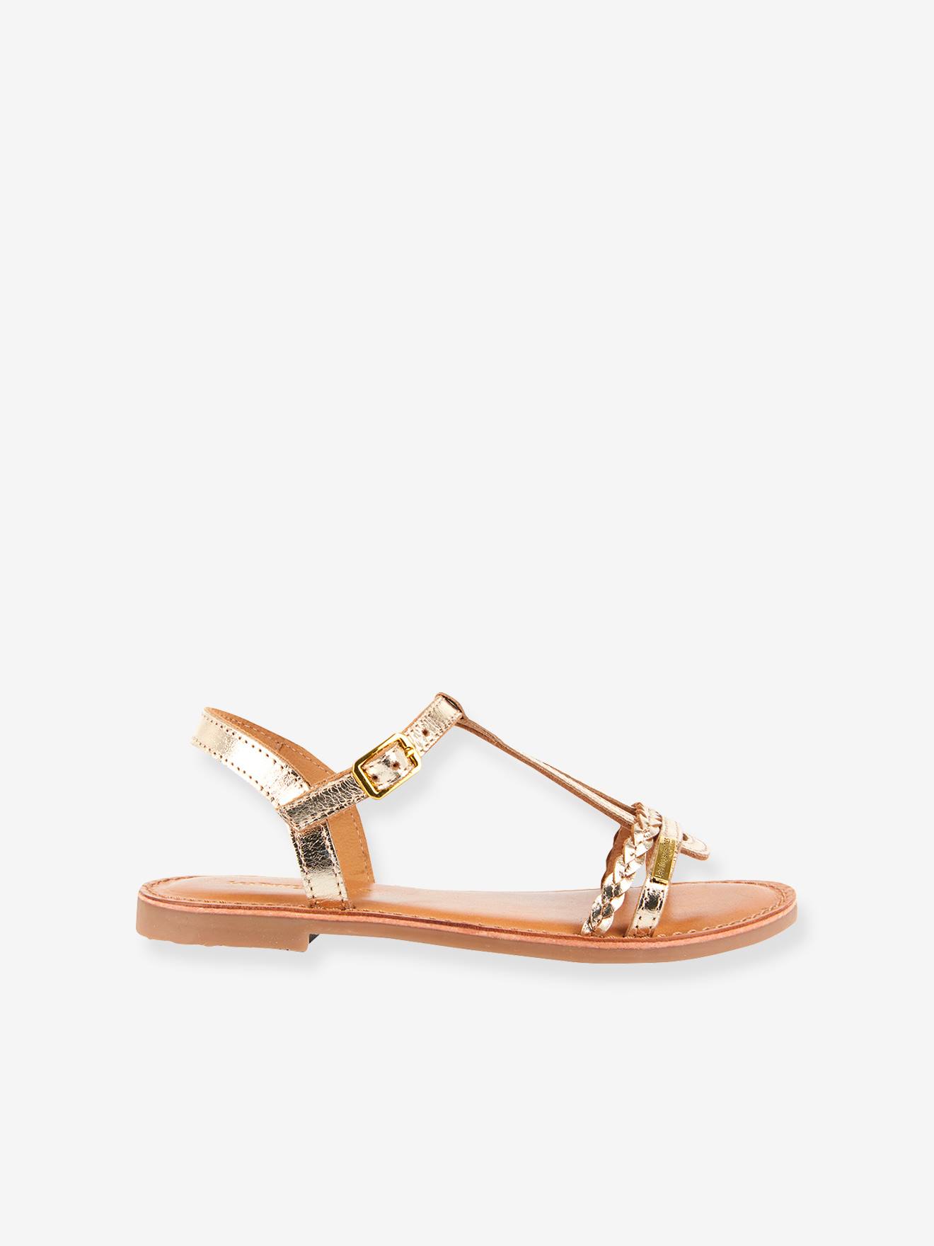Sandales cuir fille Badou LES TROPEZIENNES® PAR M. BELARBI or