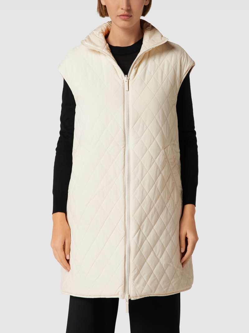 Steppweste in Überlänge in offwhite