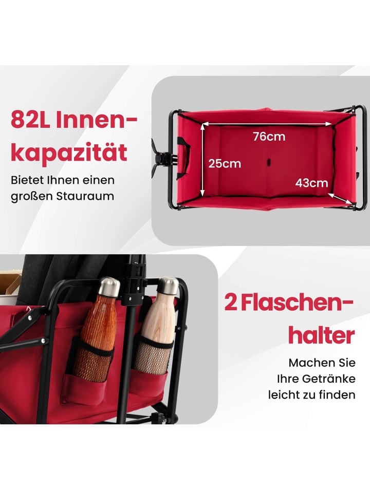 COSTWAY Bollerwagen faltbar in Rot günstig kaufen onesize
