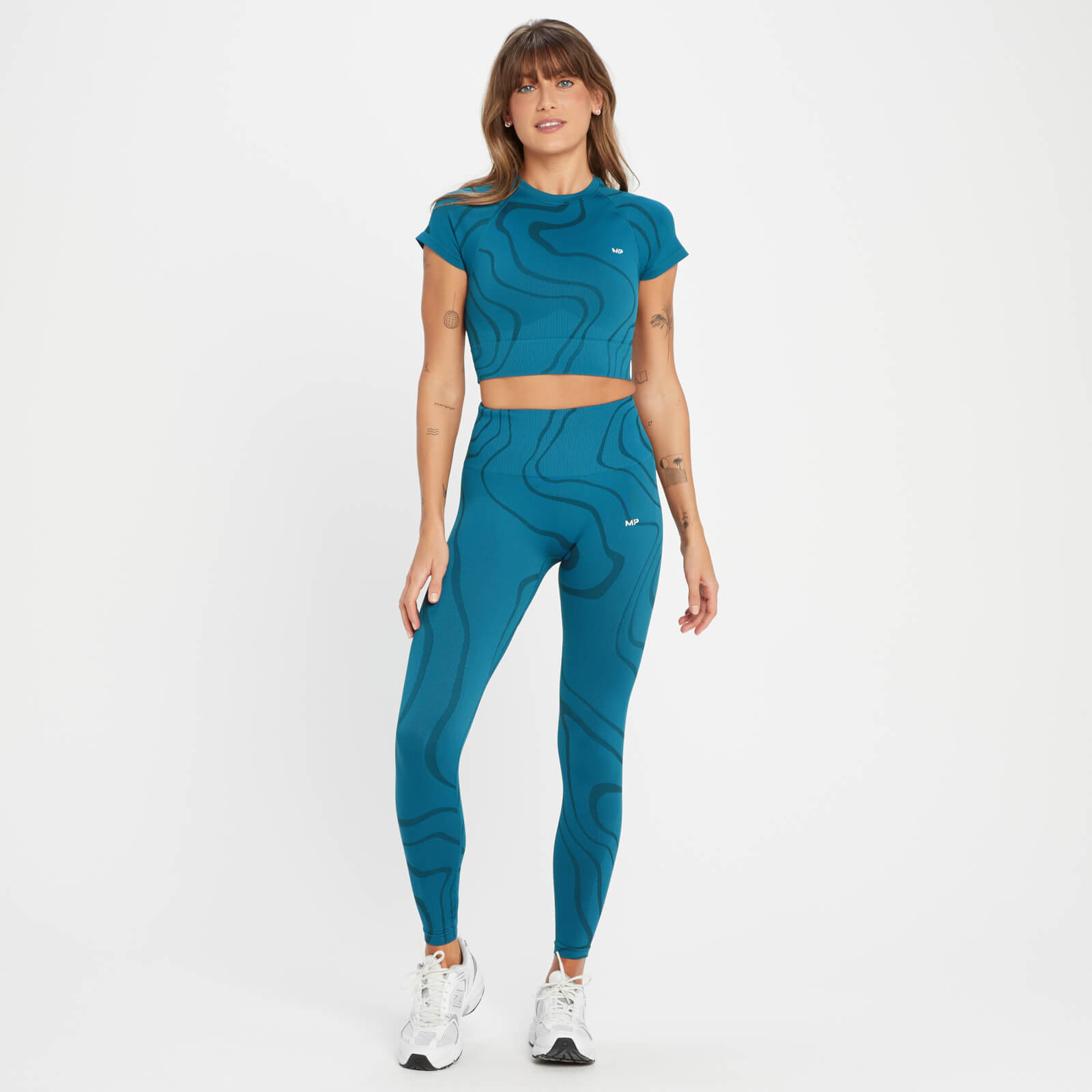 Legging sans coutures MP Tempo Wave pour femmes – Bleu sarcelle