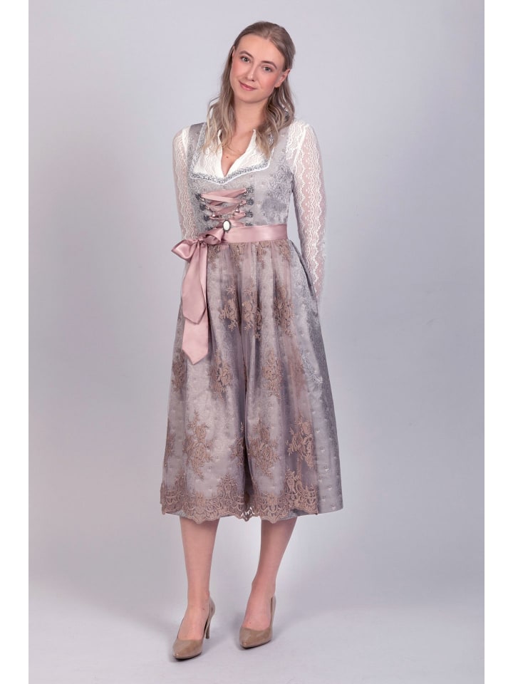 Edelnice Langes Dirndl 2-teilig Aurelie in silber, rosé günstig kaufen