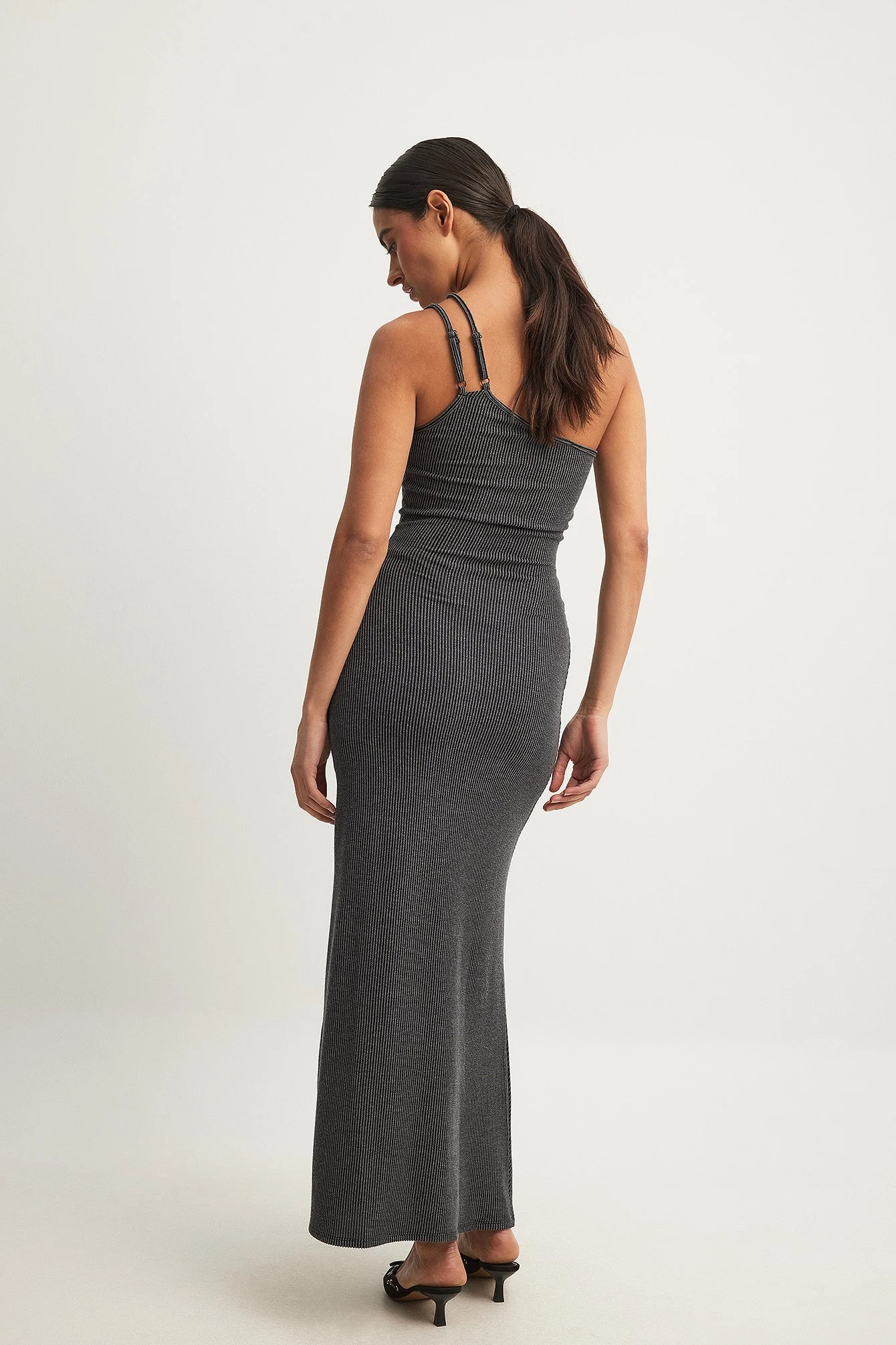 Midikleid aus gerippter Spitze