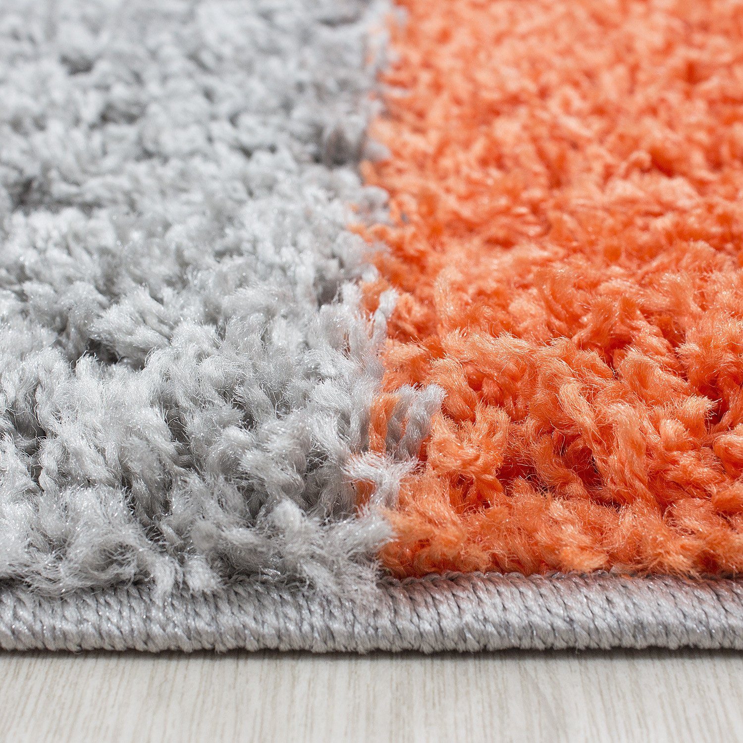 Hochflor-Teppich Hochflorteppich Langflor kariert Shaggy Wohnzimmer, Miovani, Höhe: 30 mm