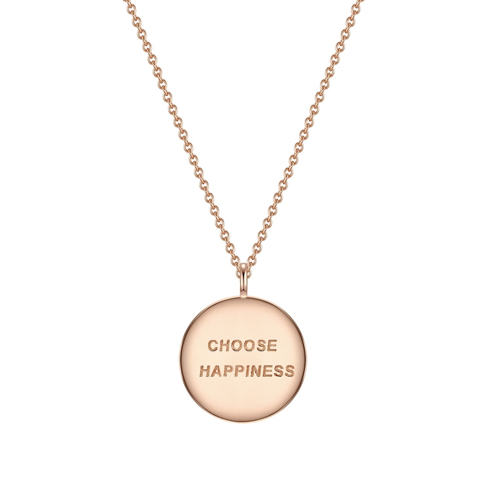 Glanzstücke München Collier en argent CHOOSE HAPPINESS Argent sterling en Or rose collier