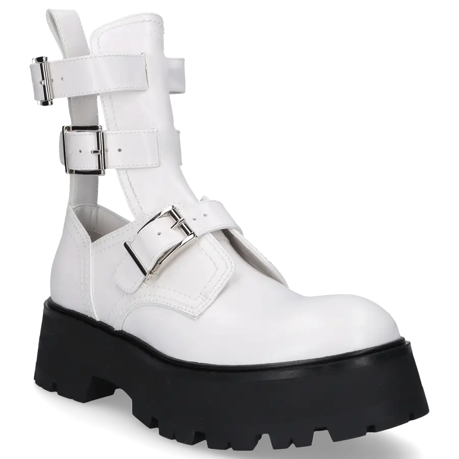 Alexander McQueen - Stiefeletten WIC68 Kalbsleder - weiß
