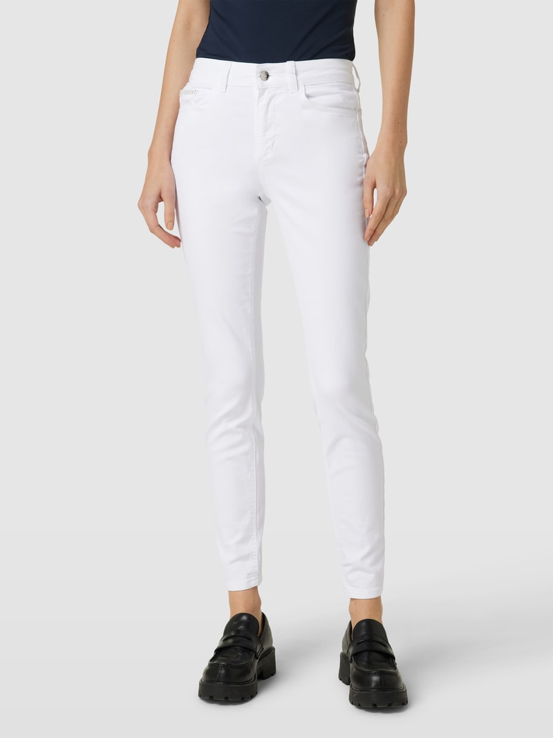 Jeans mit Strasssteinbesatz Modell 'DIVINE' in weiss