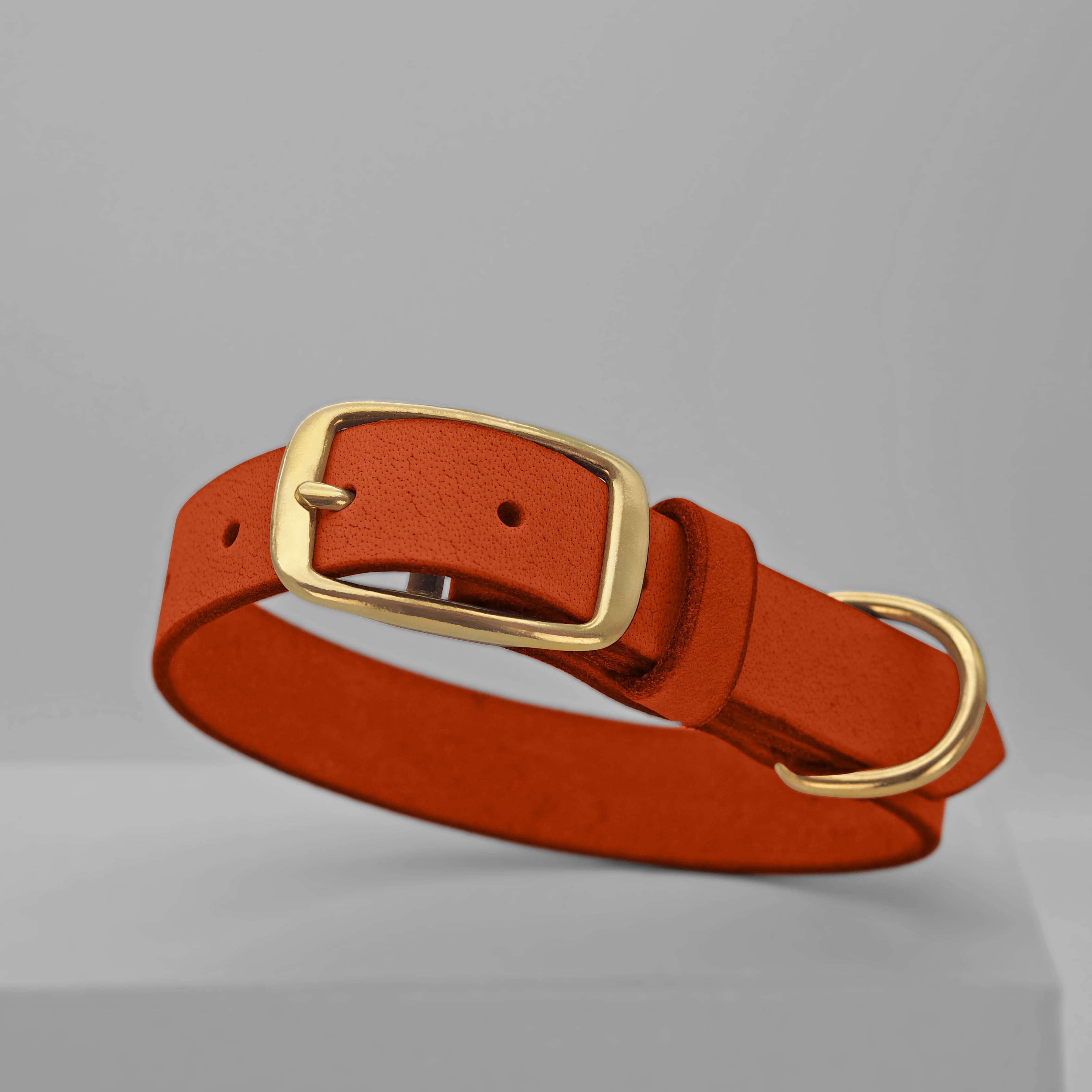 THE DOG IDEA Hundehalsbänder THE DOG IDEA Leder Halsband Orange L