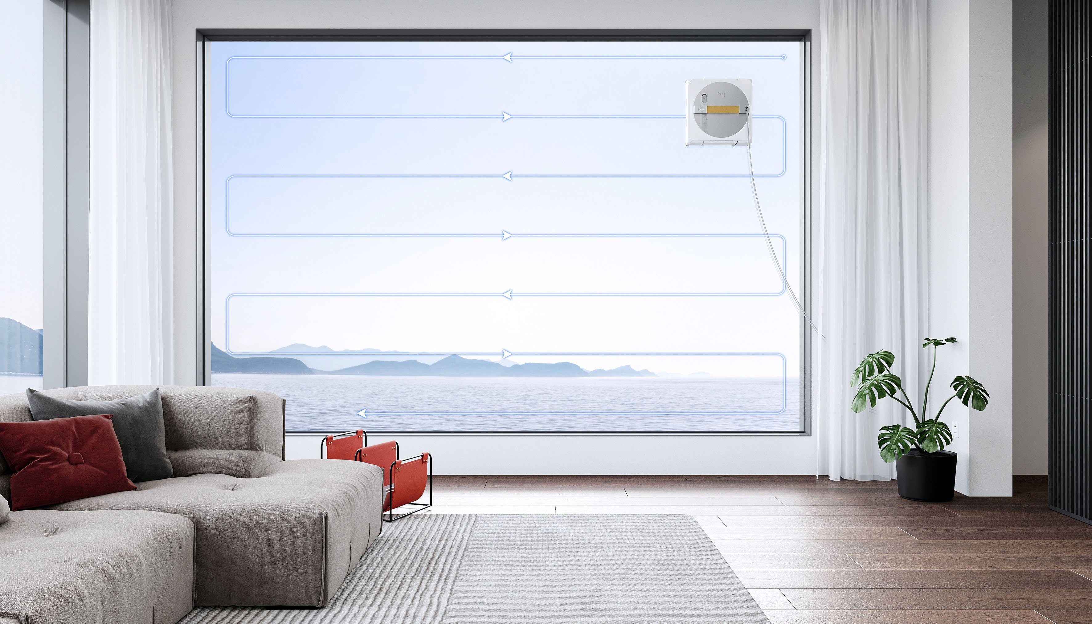 ECOVACS Fensterputzroboter WINBOT W1 PRO, mit 60ml Wassertank und Sprühfunktion, Außen- und Innenfenster
