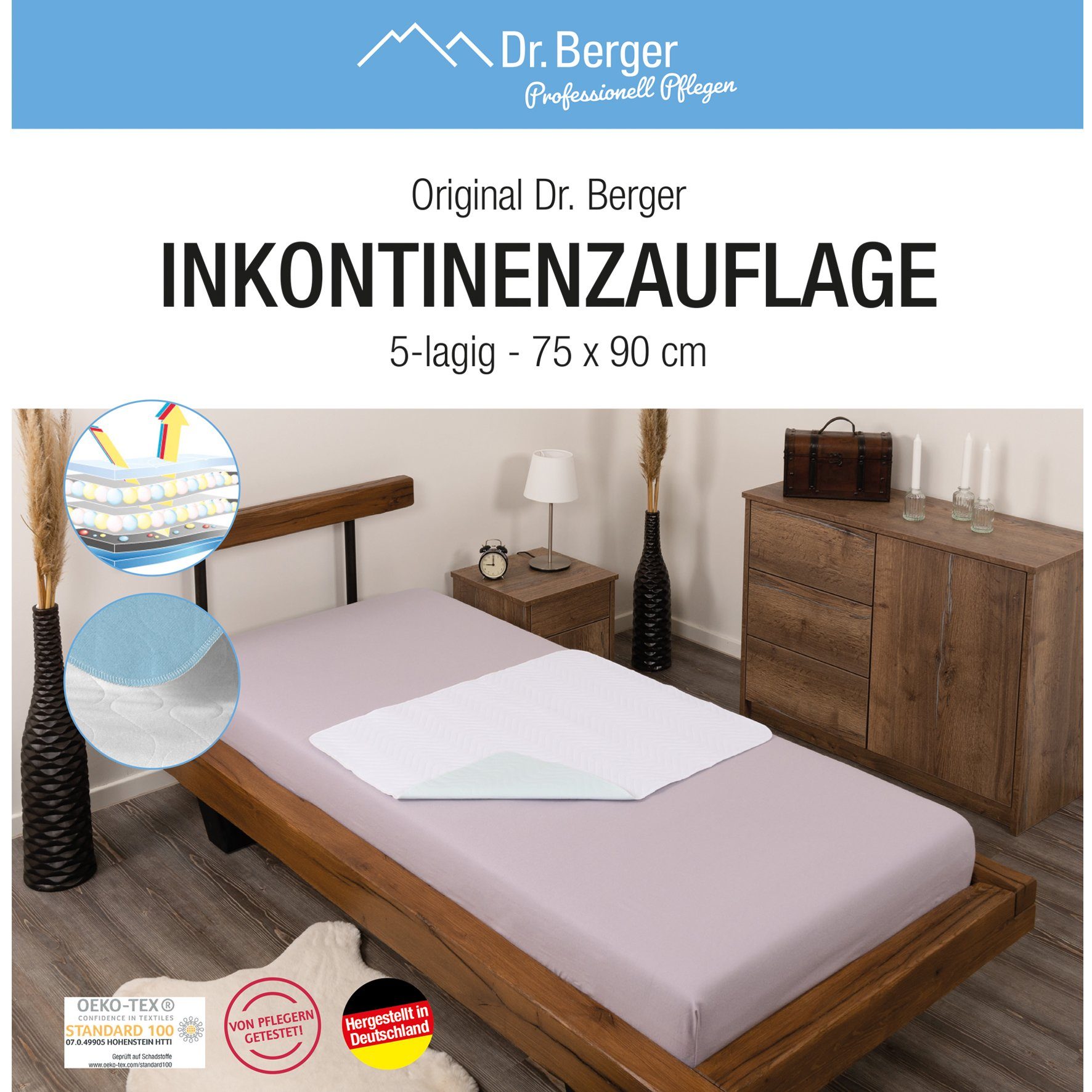 Inkontinenzauflage Inkontinenzauflage 5-lagig - 75 x 90 cm Dr. Berger