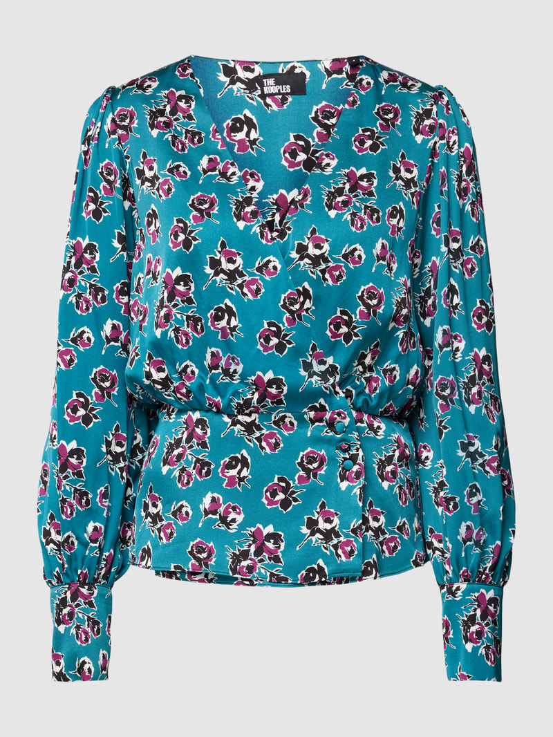 Bluse mit Allover-Print in pink