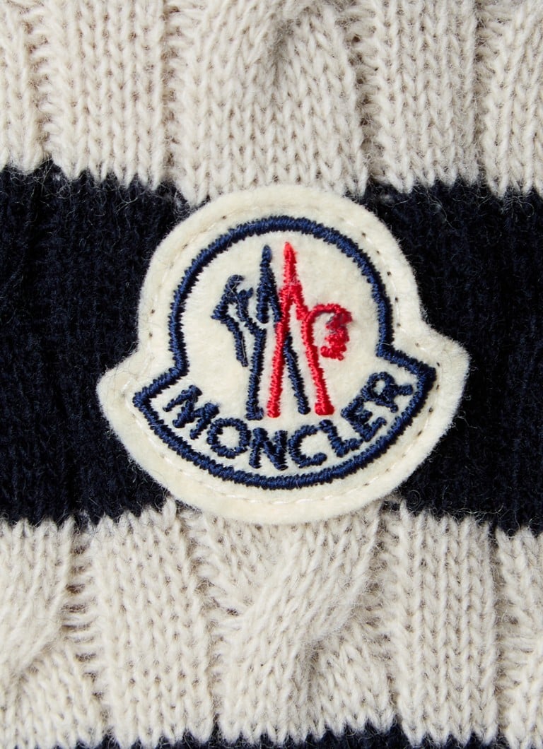 Moncler Finomkötésű, szűz gyapjúból készült kardigán, steppelt előrésszel és pehelytöltettel