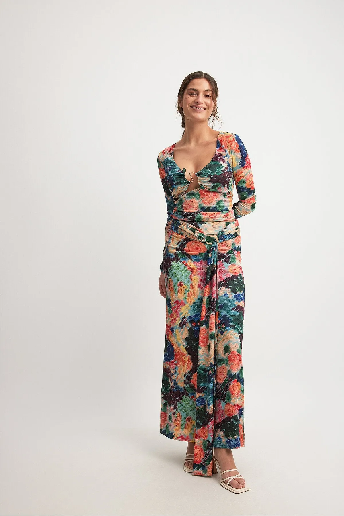 NA-KD ART  Viskose-Top mit Seerosen-Print