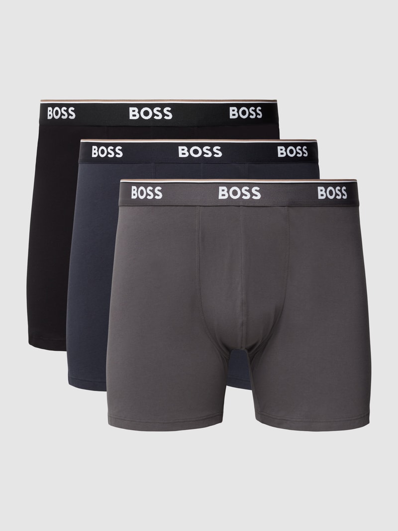 PLUS SIZE Trunks mit Logo-Bund im 3er-Pack in dunkelblau