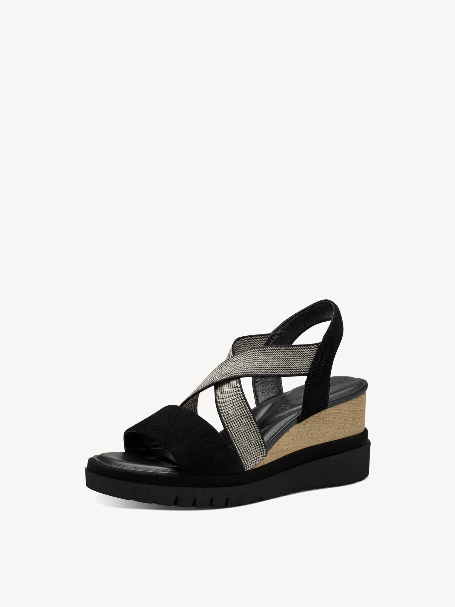 Sandale à talon en cuir - noir