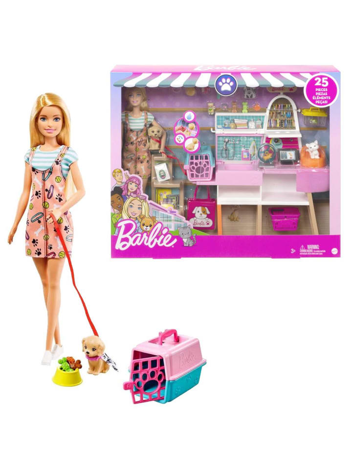 Barbie Pet Salon | Barbie | Mattel GRG90 | Puppe mit Haustieren & Accessoires günstig kaufen onesize
