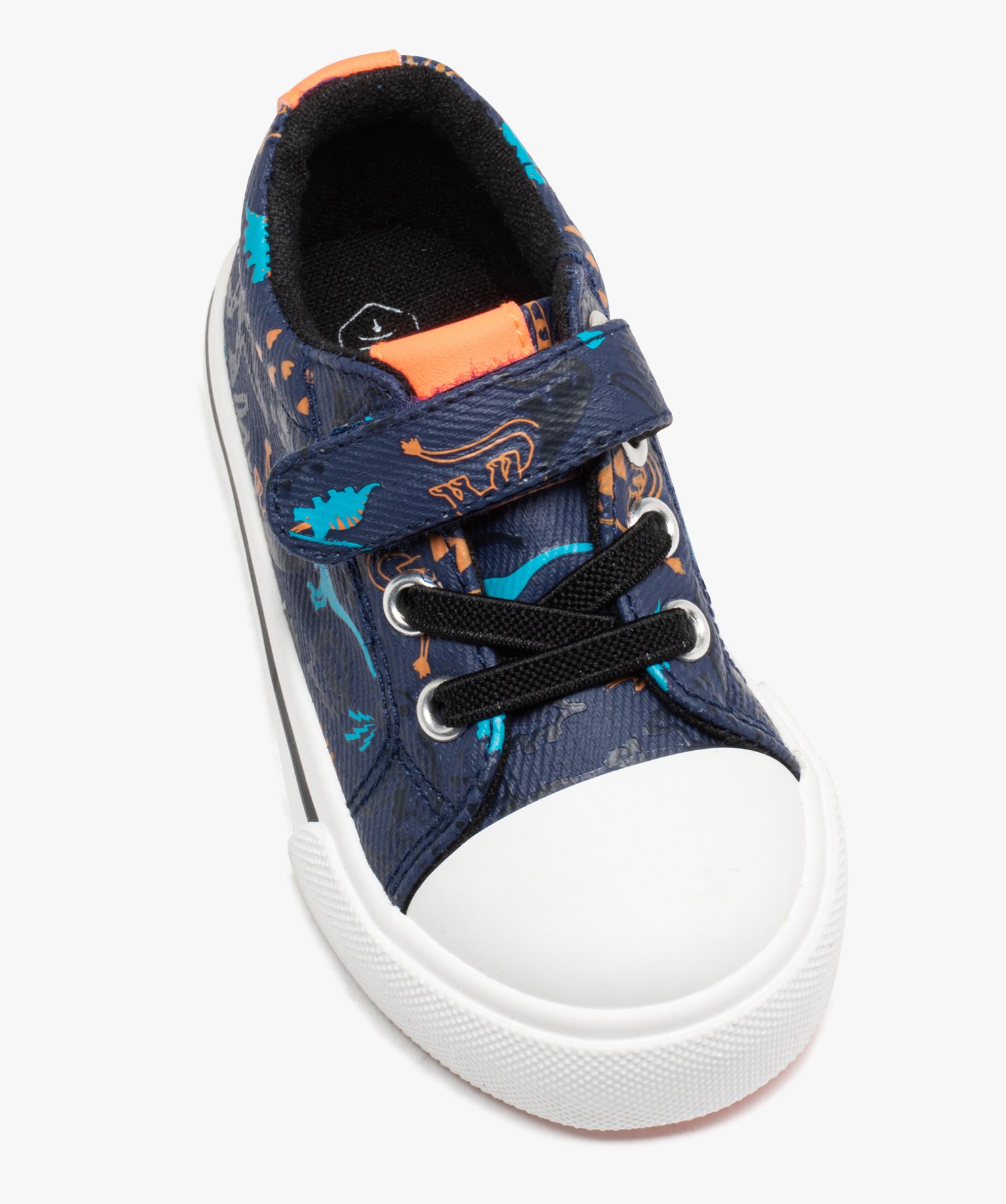 Baskets bébé Garçon à motifs dinosaures et à scratch bleu | GEMO