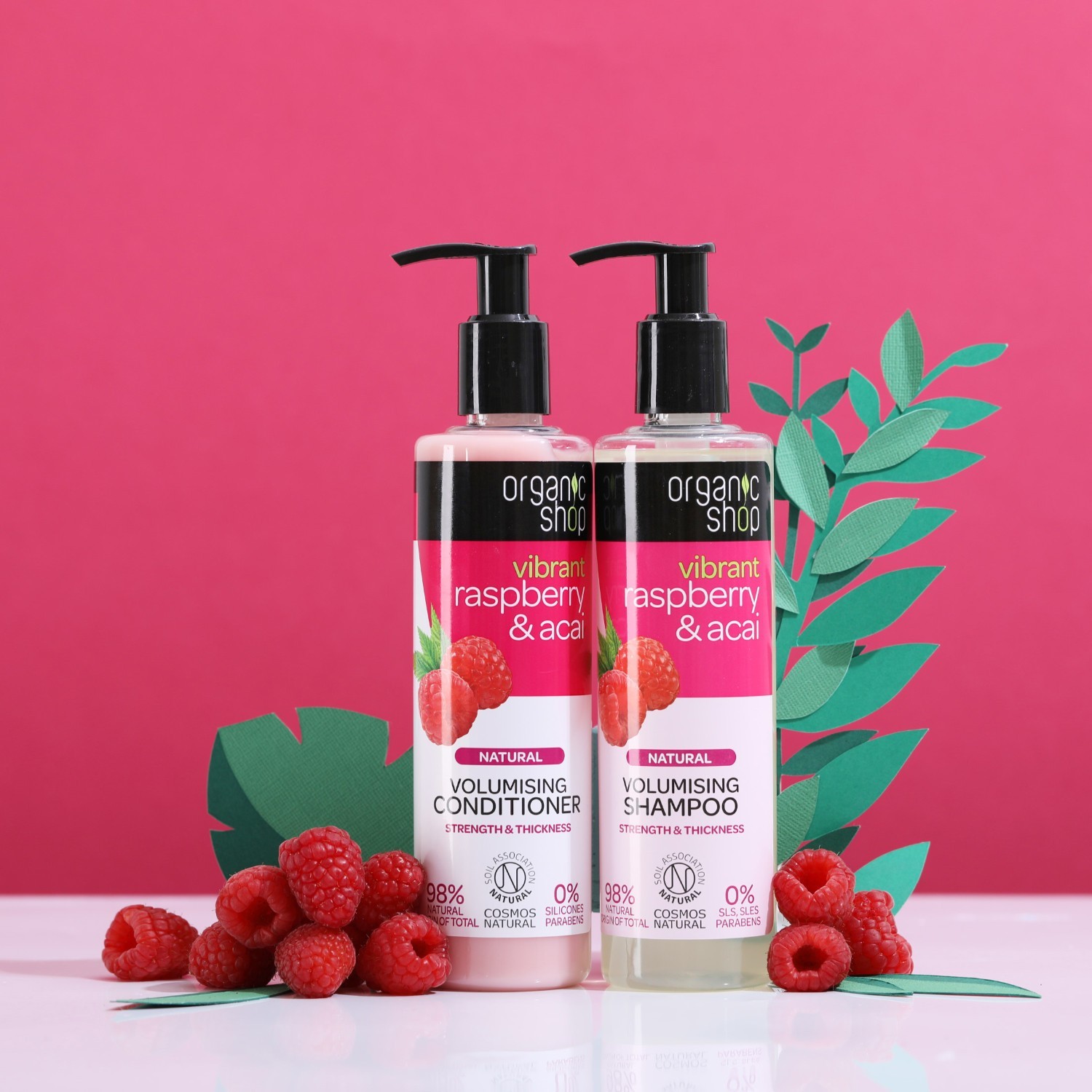 Organic Shop Szampon zwiększający objętość malin i jagód acai