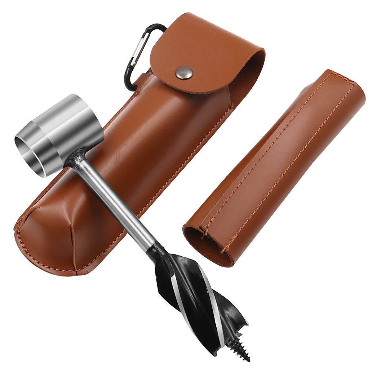 götäzer Erdbohrer Outdoor-Survival-Bohrer, Holzbearbeitungs-Handbohrmaschine, Holzbohrer, Nagel und Handstanze, Multifunktionswerkzeug